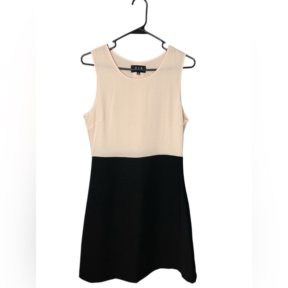 213 by Michelle Kim Women’s Sleeveless Color Block Dress Size Small Black Beige - Picture 1 of 8